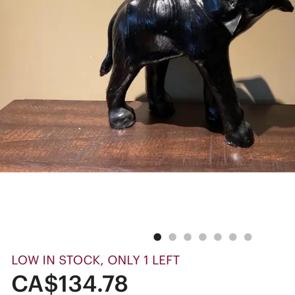 1 brown 2 black raised truck leather wrapped elephants - Picture 6 of 6